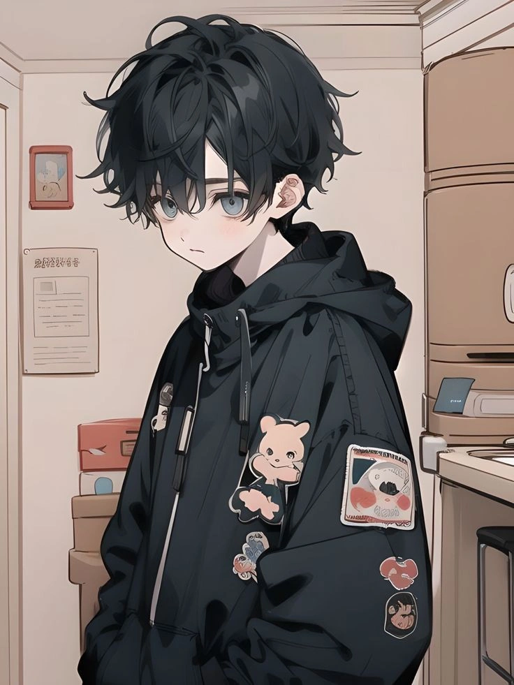 dreamy aesthetic anime boy portrait with lens flare and soft gradient