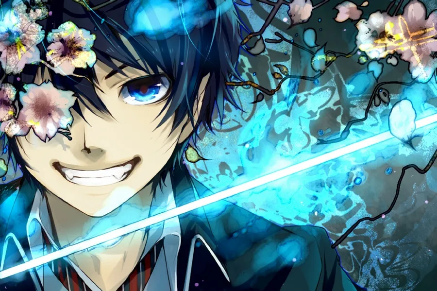 cool blue anime boy avatar with ocean reflection background and introspective expression