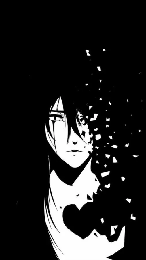 dark theme anime boy PFP with glowing eyes and dramatic black background