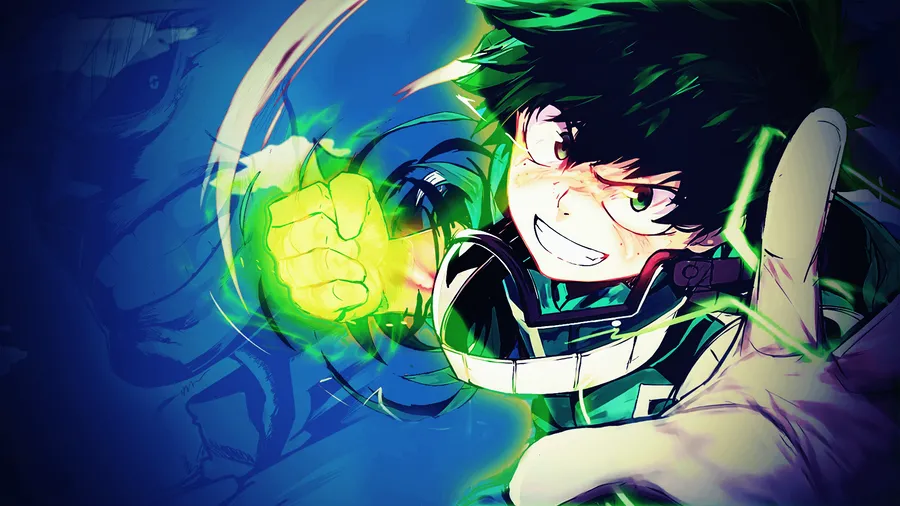 nature-inspired green toned anime boy avatar with leafy backdrop