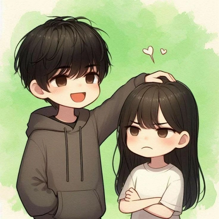 Instagram-ready anime couple PFP with pastel highlights and soft expression