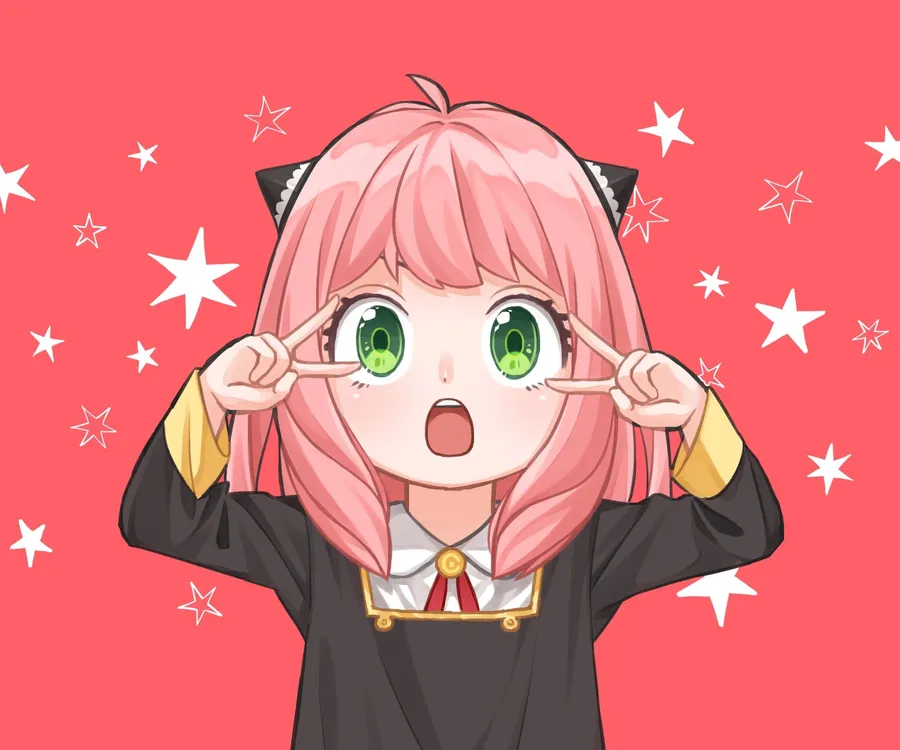 High contrast anime girl avatar for Discord servers