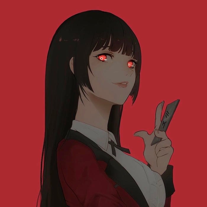 Anime girl PFP JJK aesthetic frame with balanced color palette and subtle blush tones