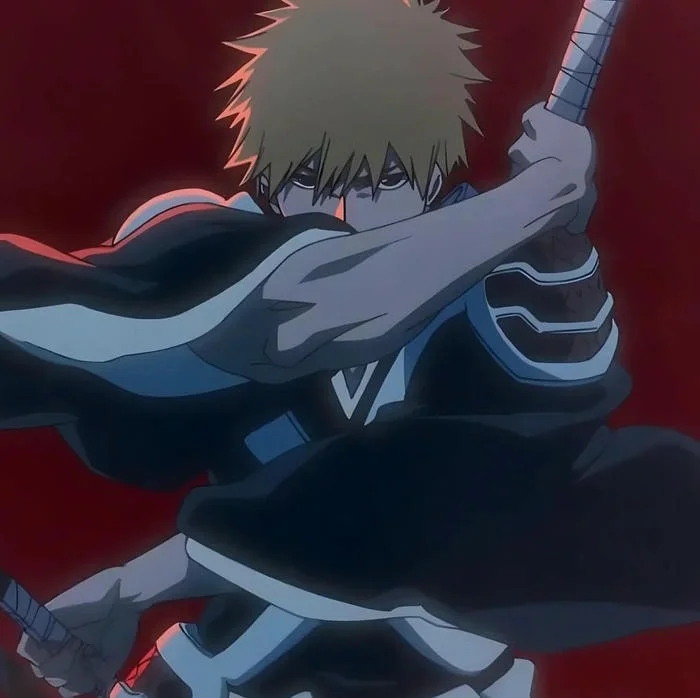 Bleach anime aesthetic profile picture with blurred background and glow effect
