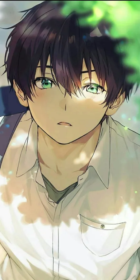 Intense anime boy PFP with dramatic lighting