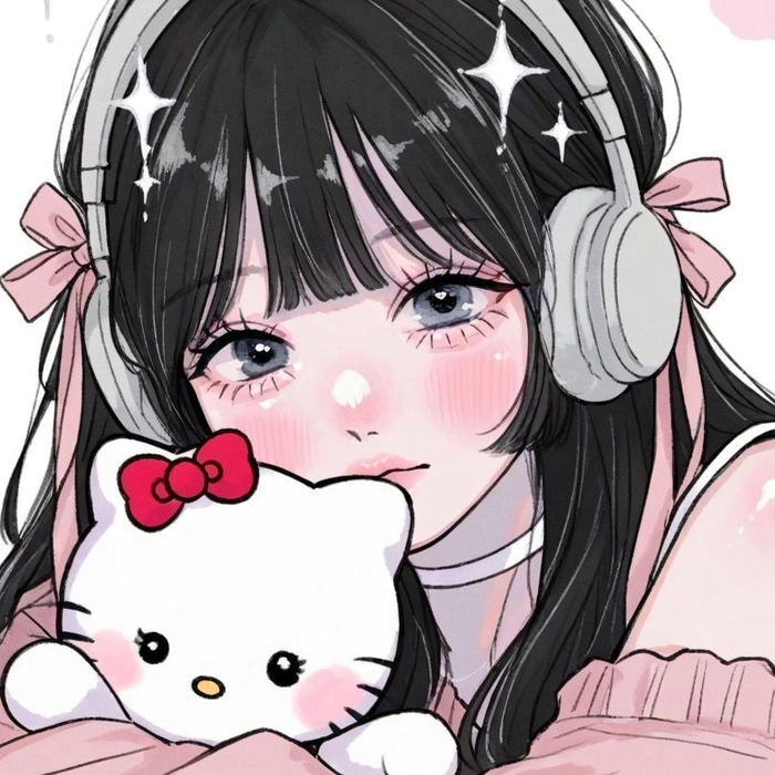 Muted tone aesthetic anime girl PFP for Instagram