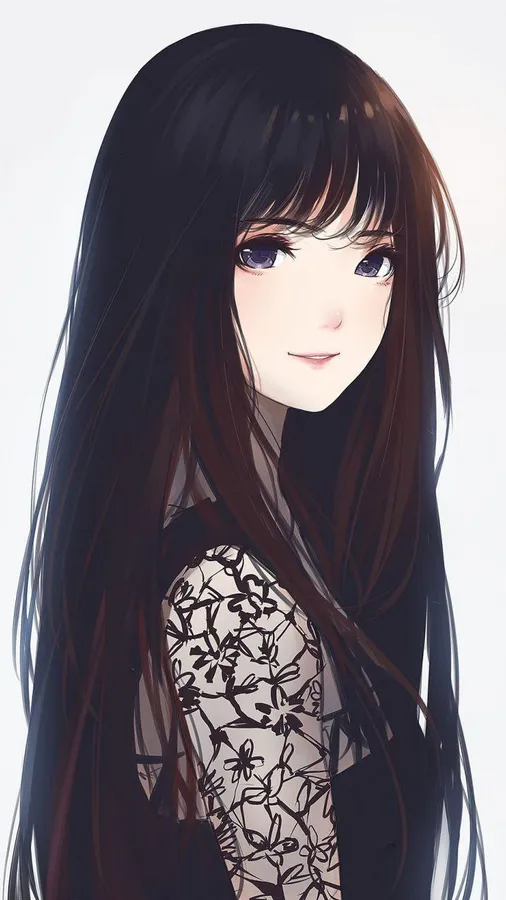Black anime girl avatar with warm lighting and natural expression