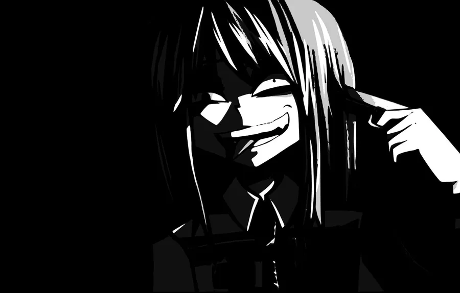 Moody dark anime girl avatar with low lighting