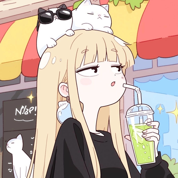 Looping anime girl PFP animation for Discord