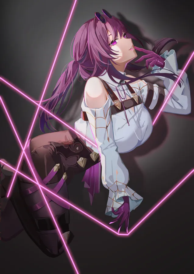 Mystical purple anime girl PFP with gradient depth