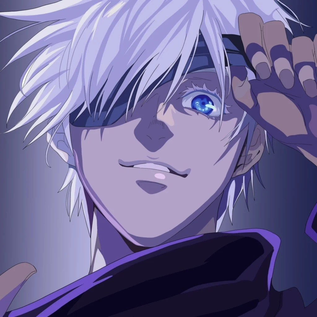 Stylish anime PFP JJK with fashion-forward editing, editorial portrait lighting, and smooth gradient finish