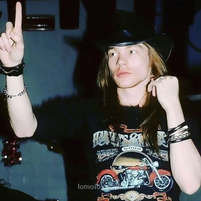 Axl Rose PFP with vintage concert photography and classic rock energy