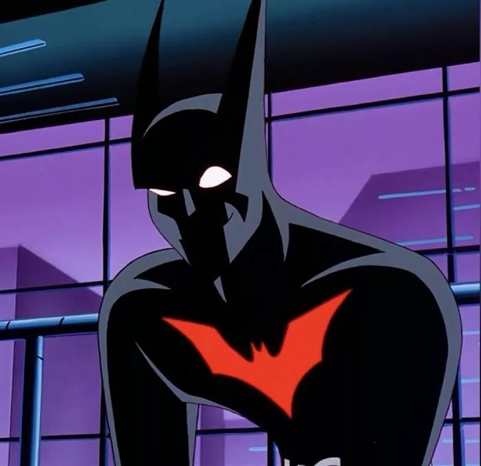 Batman Beyond PFP futuristic red black neon aesthetic