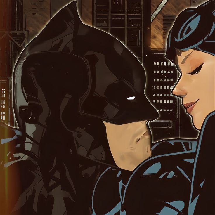 Batman couple PFP with Gotham city background