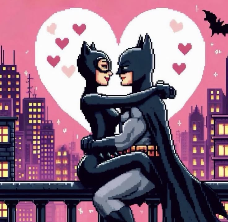 Matching Batman couple profile pictures dark silhouette