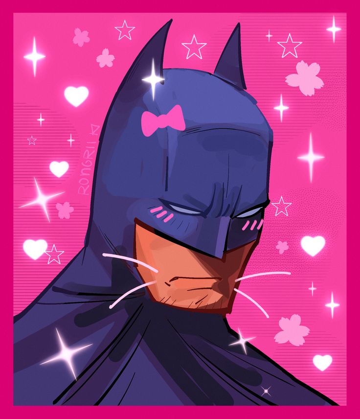 Cute Batman PFP chibi style with soft colors