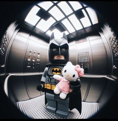 Batman Hello Kitty aesthetic profile picture pink and black