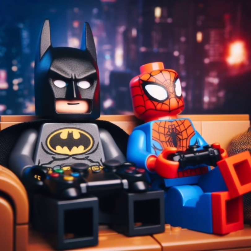 Matching Batman profile pictures split image visual pair