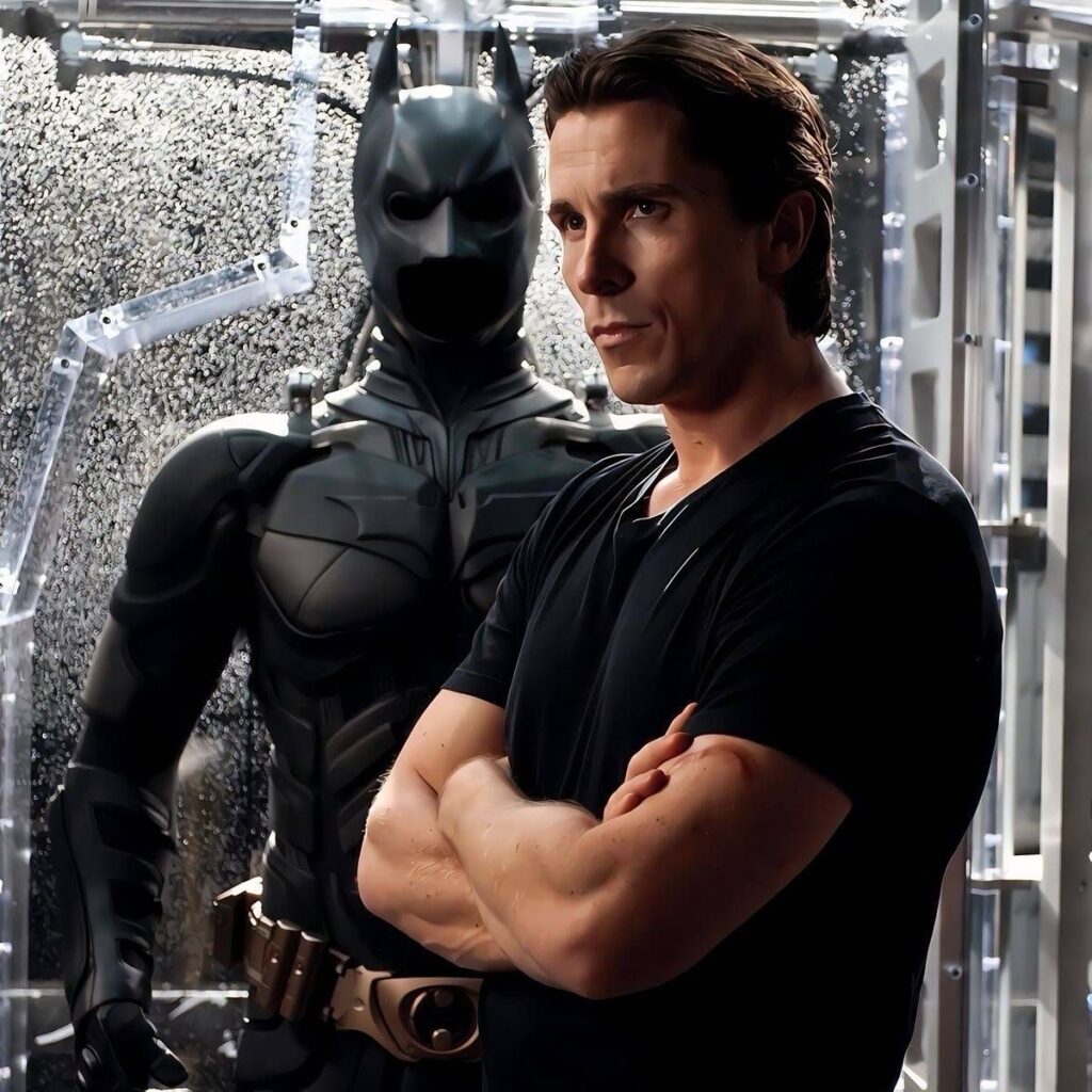 Batman movie PFP cinematic still dramatic lighting