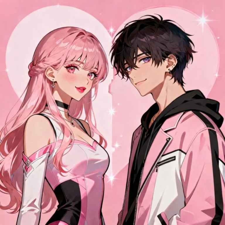 Aesthetically strong best couple anime PFP with cinematic framing