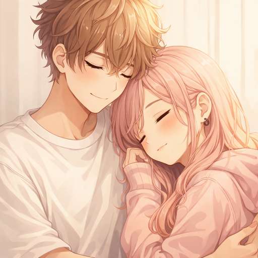 Best matching couple anime profile picture with polished colors and clear expressions