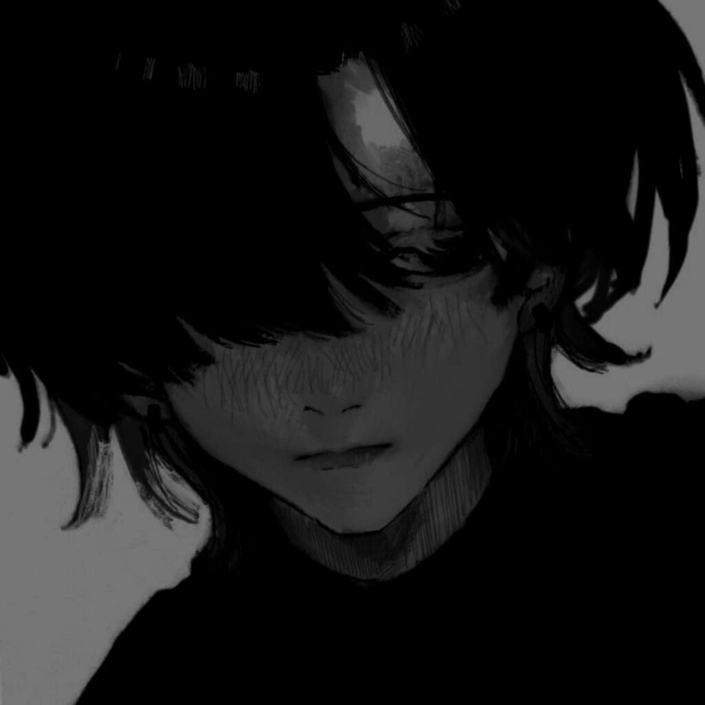 Black aesthetic PFP boy showing calm confidence in minimalist dark style
