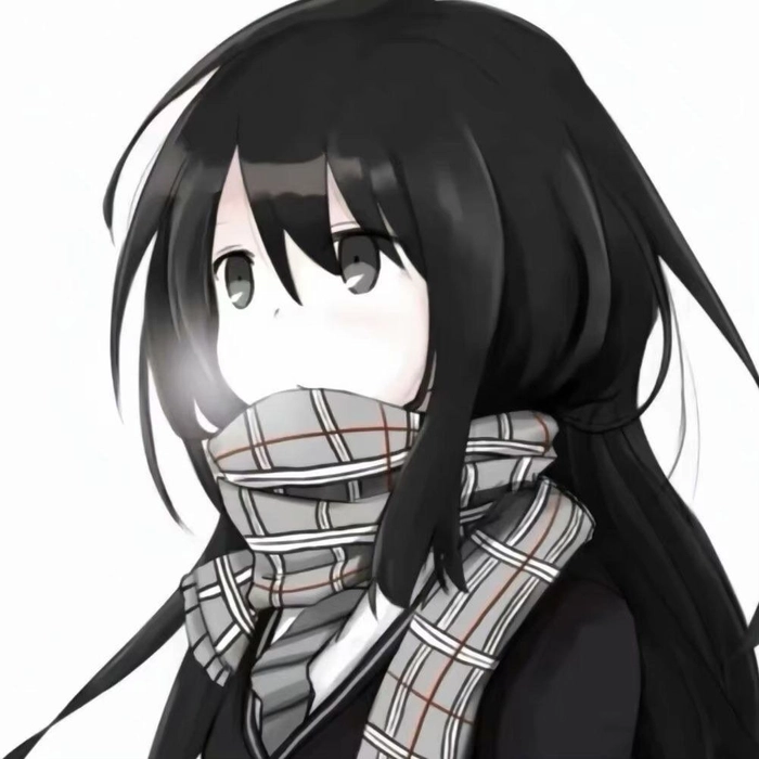 Black and white anime girl avatar with dramatic shadows