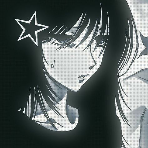 Black PFP aesthetic Pinterest with symmetrical lighting and sparkle accents
