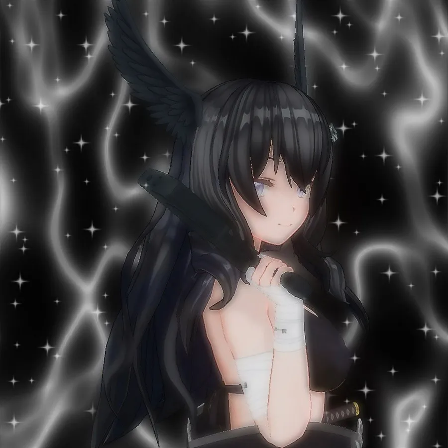 Black PFP girl with calm mood and artistic shadow detail
