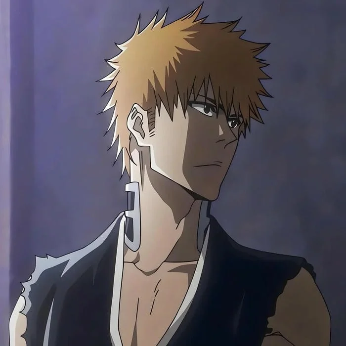 Animated Bleach avatar GIF with subtle character motion and blinking expression