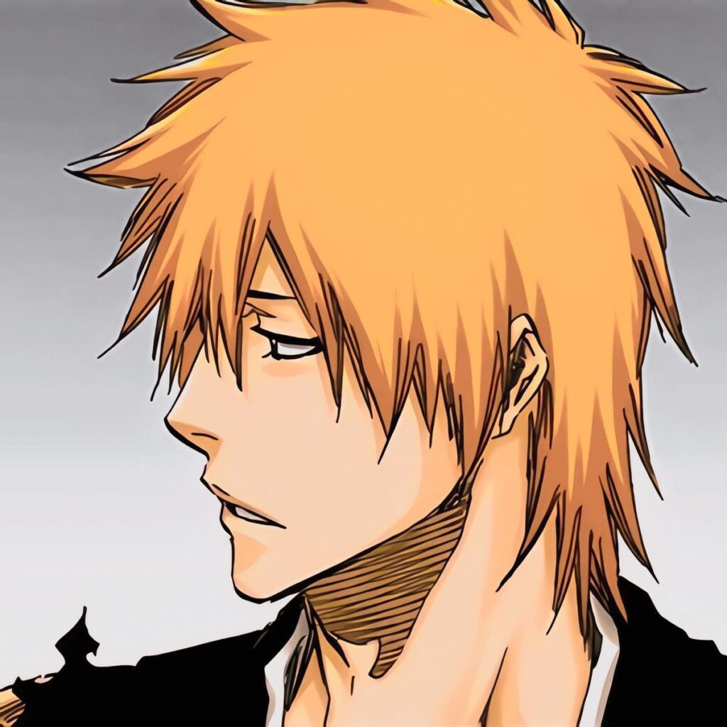 Bleach manga PFP with raw black and white line art and expressive panel shading