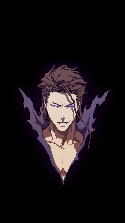 Bleach Aizen profile picture with dark background and glowing energy effect