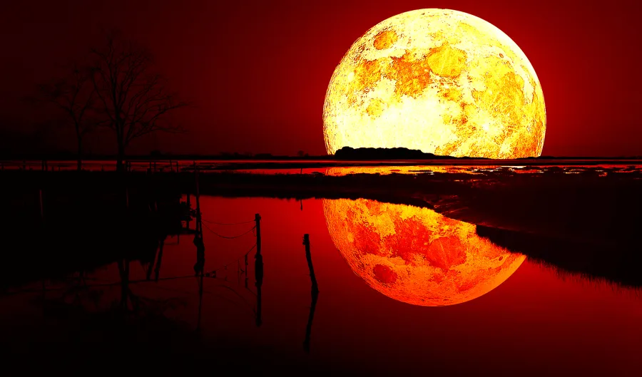 Blood moon PFP intense red dramatic