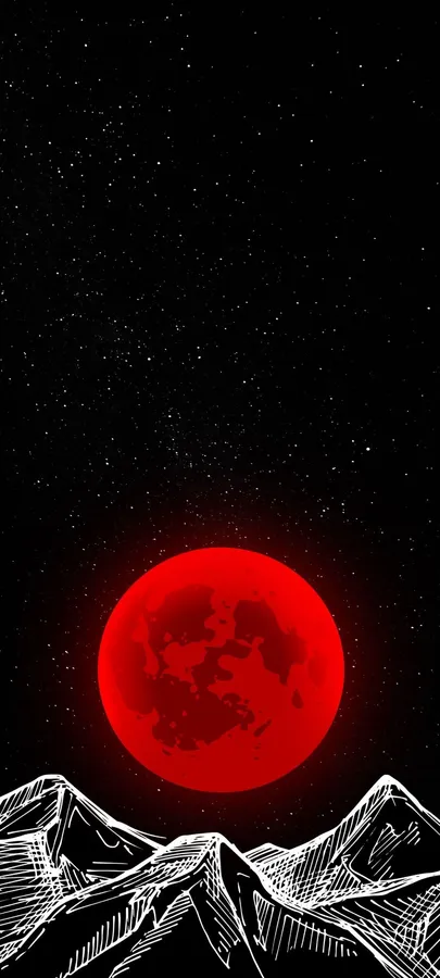Blood moon PFP striking high contrast red