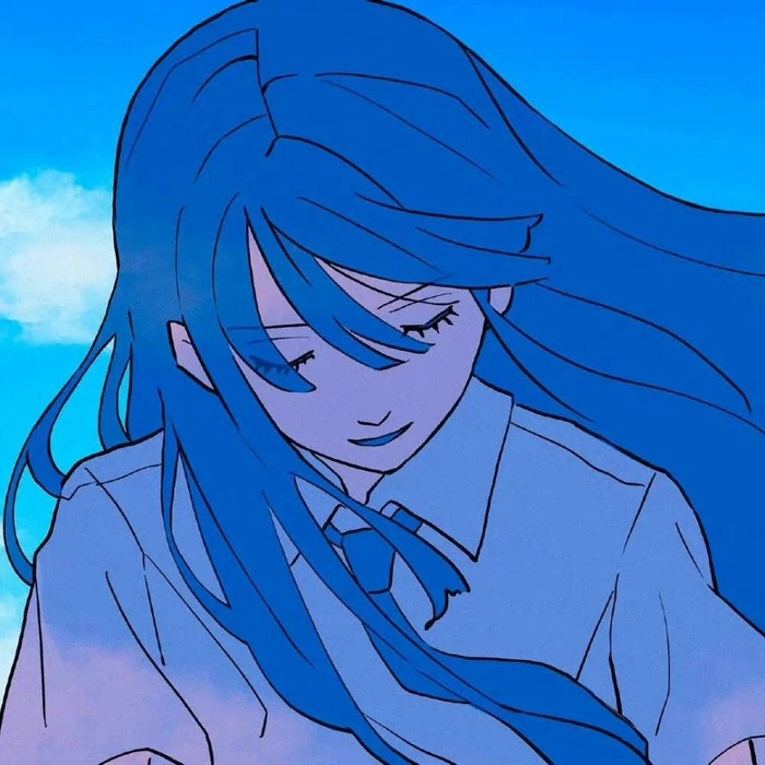 Blue PFP aesthetic for girls with pastel tones and soft feminine styling