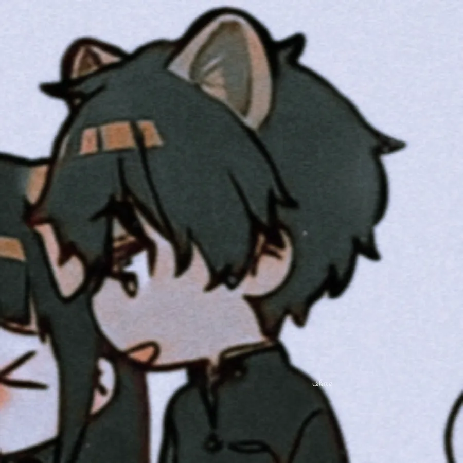 cat boy anime PFP with ears, mischievous expression and bright color palette