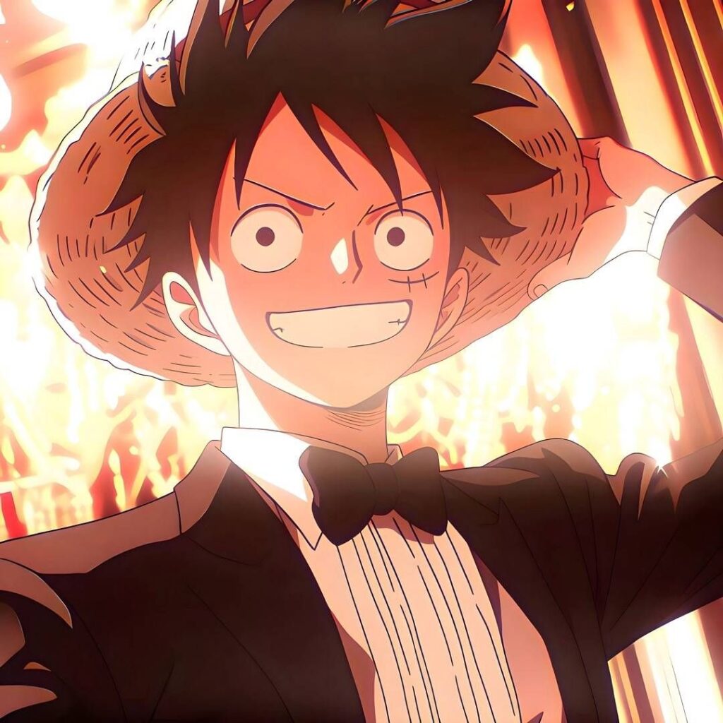 cool anime PFP Luffy enhanced lighting quality