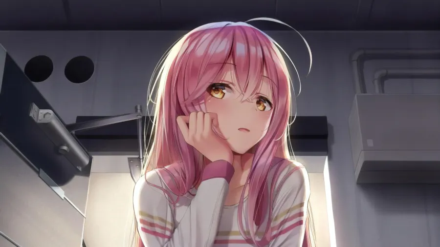 Stylish cute anime girl avatar with modern shading
