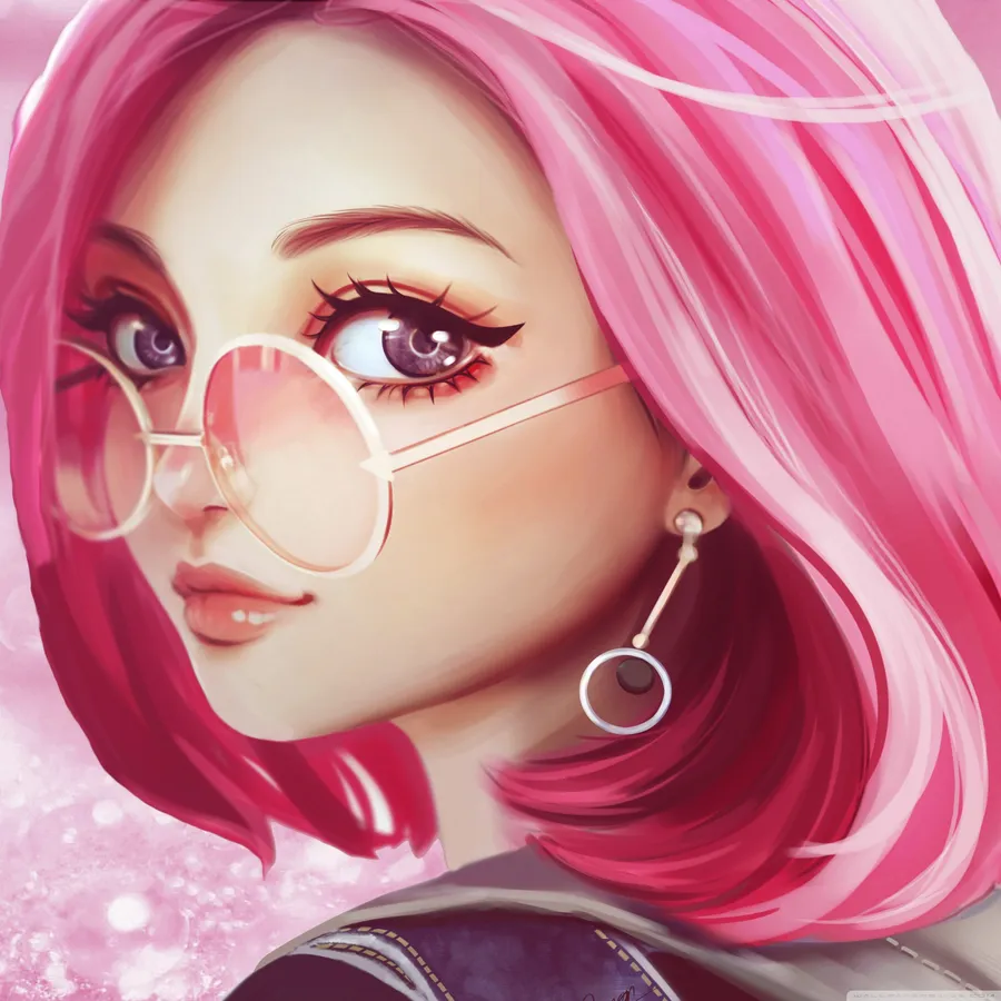Cute anime PFP with edgy pose and bright tones