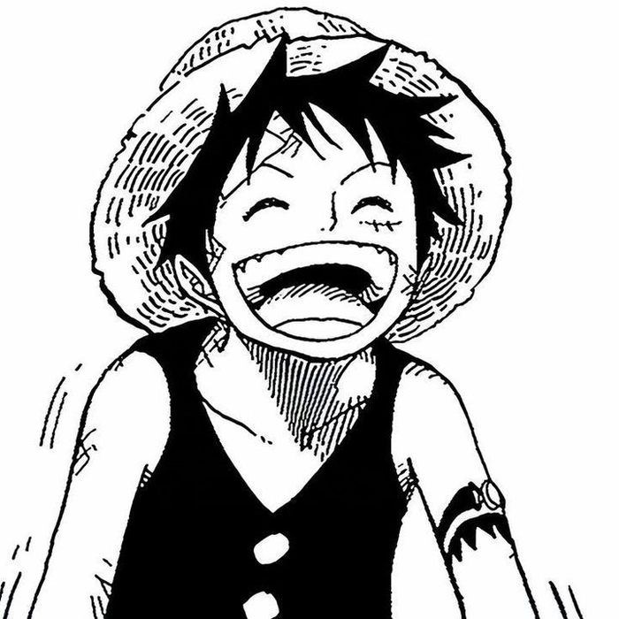 Luffy manga profile picture bold linework expressive