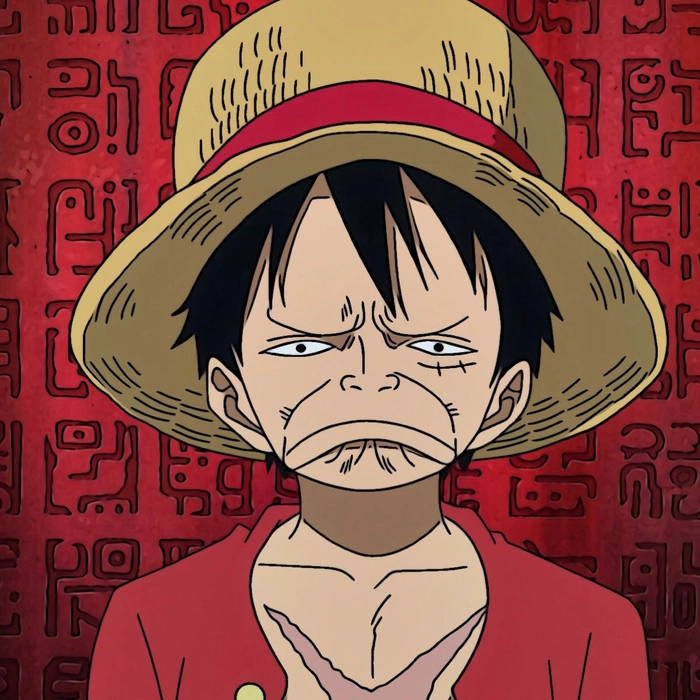 cool Luffy PFP aesthetic with pastel glowing overlay