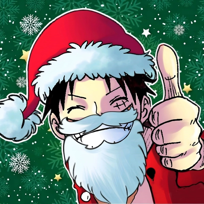 aesthetic Luffy PFP with soft blue gradient