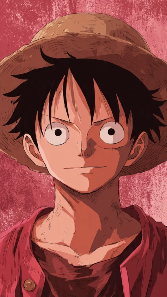 cool Luffy anime PFP bold outlines expressive face