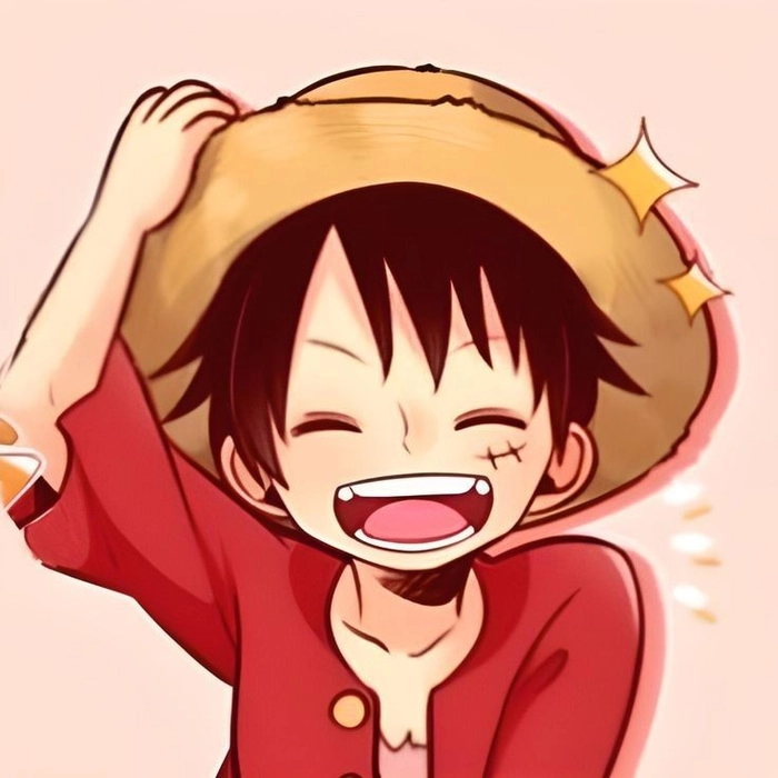 Luffy anime style PFP with bright colors