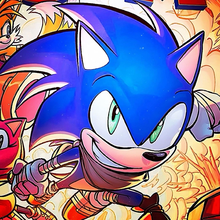 Cool Metal Sonic PFP with chrome surface and glowing red eyes