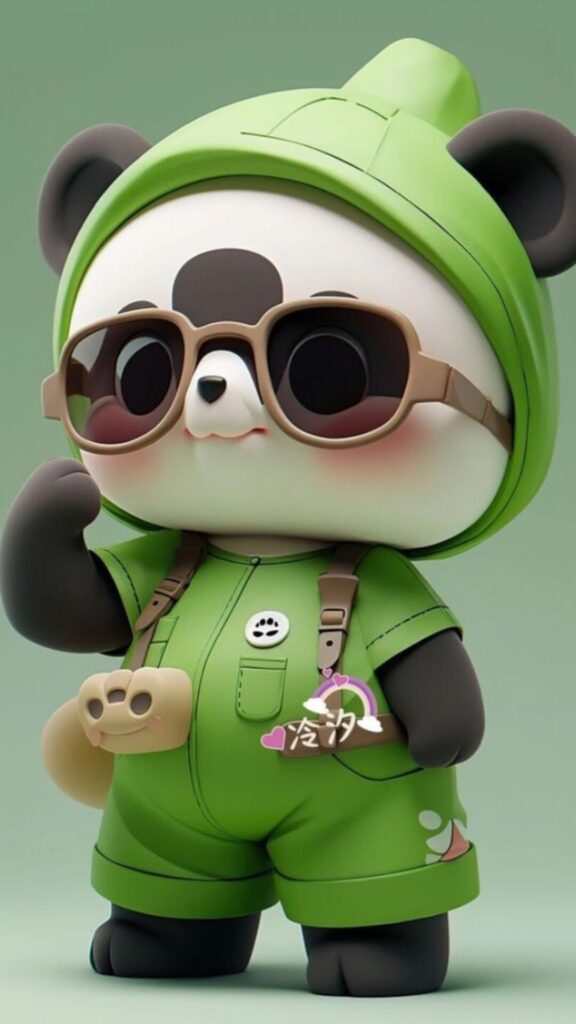 Cool panda PFP with sunglasses and dark background for confident online presence