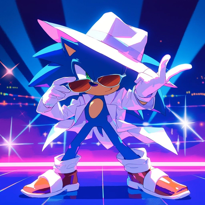 Cool Sonic EXE PFP with glitch distortion and horror-style red eyes