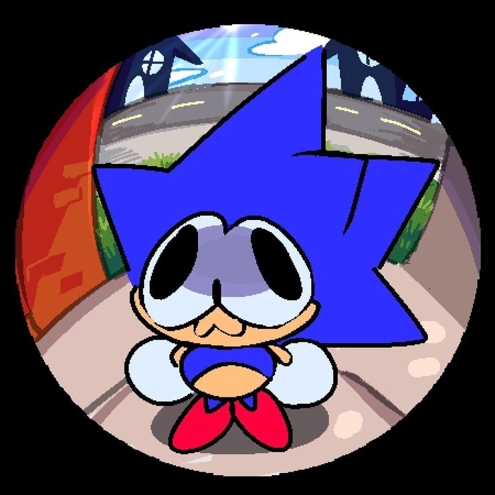 Cool Sonic PFP idea with glitch effect and neon outline