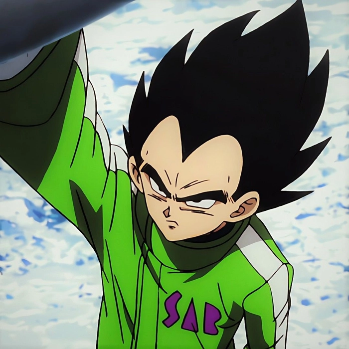 Cool Vegeta manga PFP with sharp ink lines and heavy shadow contrast