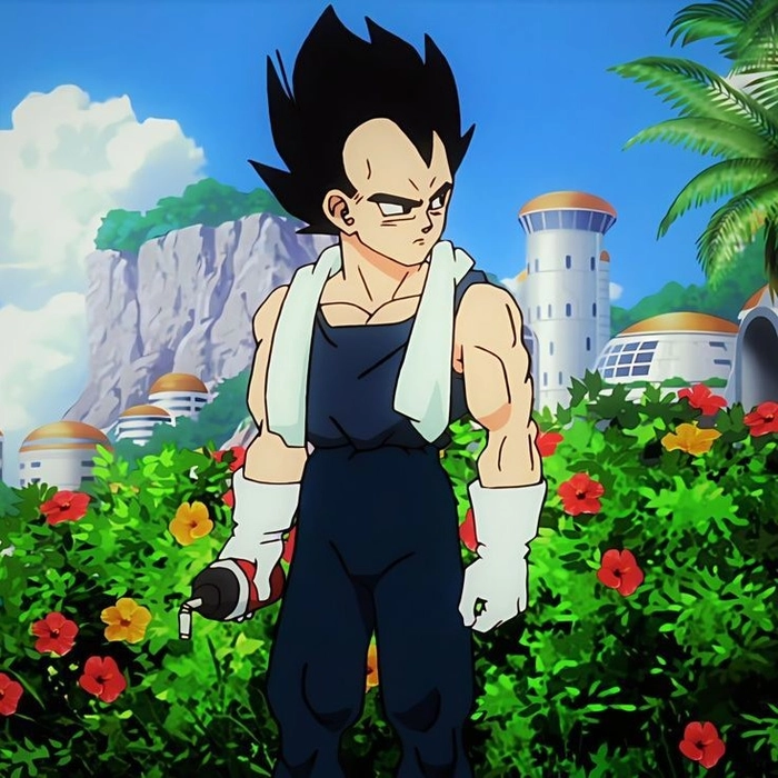 Vegeta manga avatar idea with bold panel framing and expressive eyes